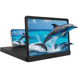 Big Screen Phone Magnifier, 2026 New 3D HD Screen Expander, Movie Screen Amplifier Foldable Phone Stand for Travel, Portable Magnifying Screen for Elderly (12 inch)