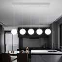 5-Lights Globe Pendant Light for Kitchen Island H 98" Silver Rectangle Chandelier Milk White Glass Pendant Lighting for Living Room Bedroom Entryway