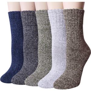 YSense Womens Wool Socks, Winter Boot Socks Stocking Stuffers Gifts for Women Men Warm Crew for Hiking, Size: Large