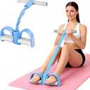 8-Tube Pedal Resistance Band with Handles, Multifunction Foot Pedal Tension Rope Fitness Equipment, Natural Rubber Exercise Puller for Abs, Arms, Waist & Leg Training