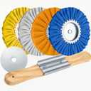 8 Inch Aluminum Polishing Kit  6PCS Airway Buffing Wheel for Drill and Grinder Professional Rim Polishing and Metal Kit for Polished Aluminum Wheels Restoration and Shine