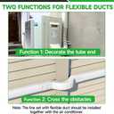 4'' 19.5 Ft Mini Split Line Cover Set, PVC & PP Pipe Covers for Mini Split Lines, Line Guard for Central AC, White Line Set Cover Kit