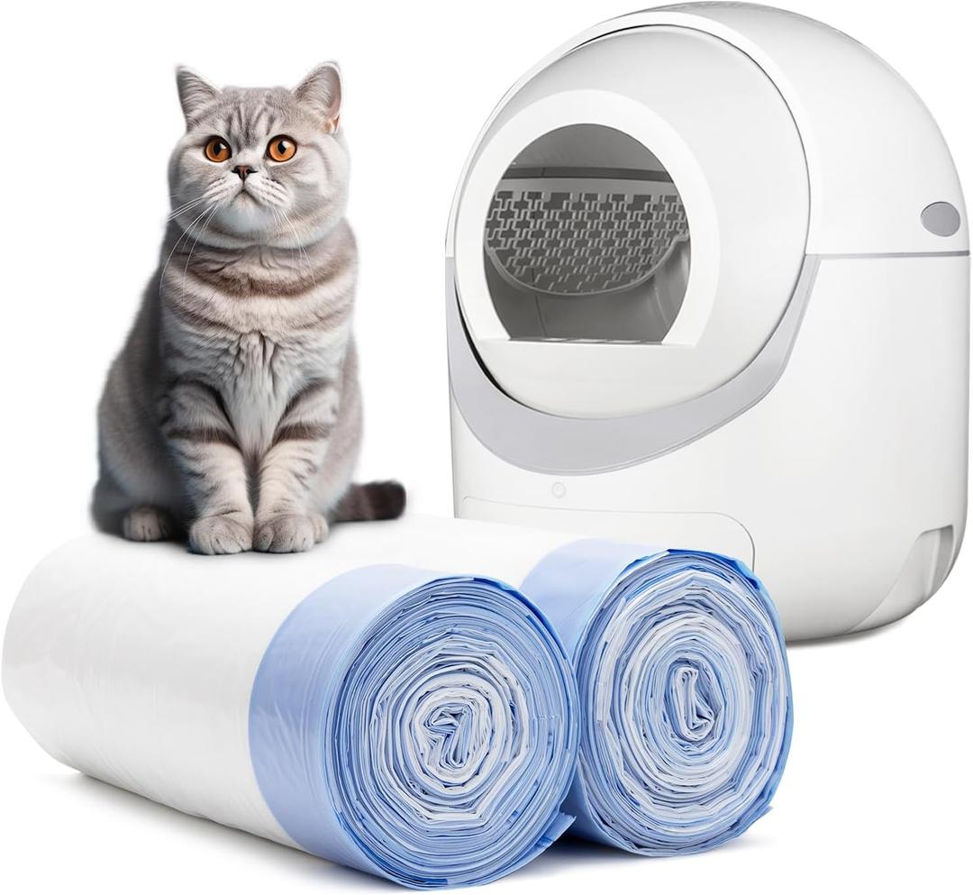 40 Count Extra Large Cat Litter Box Liners, Litter Waste Receptacles Bags for Giaceaw Self Cleaning Cat Litter Box (Blue)