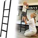 Bunk Bed Ladder, 52"-64" Height Adjustable RV Bunk Ladder with 4 Wider Anti-Slip Steps, Heavy Duty Bunk Bed Stairs Only for Dorm, Loft Bed, Camper, Trailer, Bunkhouse, Ladder for Bunk Bed Load 350 LBS