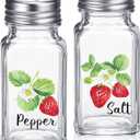 Gandeer 2 Pack Strawberry Salt And Pepper Shakers Set 2.7 oz Cute Glass Salt and Pepper Shakers with Stainless Steel Lid for Kitchen or Restaurant