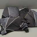 MIFXIN Sectional Sofa Cover 2 Piece Stretch 3 Seat L Shape Couch Slipcovers Elastic Printed Sectional Sofa Furniture Protector for Living Room with 4pcs Pillow Covers (Black Gray)