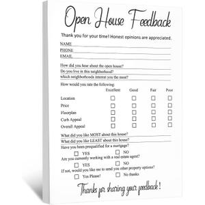 Marspark 150 Piece Real Estate Signs - Open House Supplies, Feedback Notepad, Questionnaire, Form for Agents & Brokers