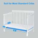 Dual Sided Comfort Gel Memory Foam Breathable Baby Bed Mattress for Crib, Premium for Infant and Toddler with Removable Outer Cover, White & Blue, Standard Size 52 x 27.5 x 5 Inches