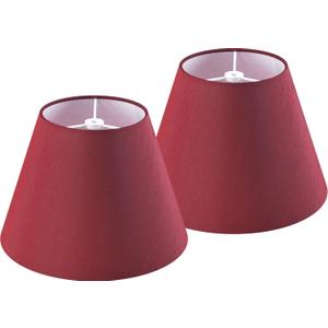GO&SO Burgundy Red Lamp Shades Set of 2 Small-5" Top× 9”Bottom × 6.4”High Spider Drum Lampshade for Table Lamps Bedside Lamp,Morden Lamp Shade Replacement,Natural Silk Barrel Shade for Bedroom