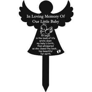Roowest Angel Baby Memorial Grave Stake in Loving Memory Grave Marker Decorations Sympathy Remembrance Memorial Gifts for Cemetery Outdoors Yard