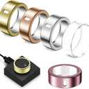 Hexasider 5 Pack Cover for Ultrahuman Ring Air, Anti-Scratch TPU Protector Compatible with Ultrahuman Ring Case Accessories for Women Men Working Out Gym (Size 8) (Clear+Silver+Gold+RoseGold+Pink)