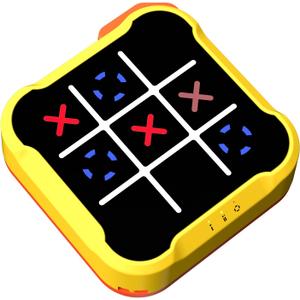 Tic Tac Toe Bolt Game, Handheld Electric Puzzle Game, Electronic Board Games for Educational and Memory Growth, Gift Ideal for Kids and Adults' Birthday, Portable Travel Games for Car Ride (Yellow)