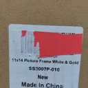 SIMON'S SHOP 11x14 Picture Frame Matted for 8x10 Photo, Vintage Style Poster Frames 11x14, White with Gold Accents Wall Mounting Gallery Wall Dcor