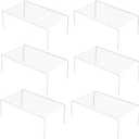 Cabinet Storage Shelf Rack Set of 6, Medium (13 x 9.4 inch) Rustproof Metal Wire Kitchen Cabinet Organizer and Storage, Cupboard Spice Shelf Rack for Plate, Dish, Counter & Pantry Organization