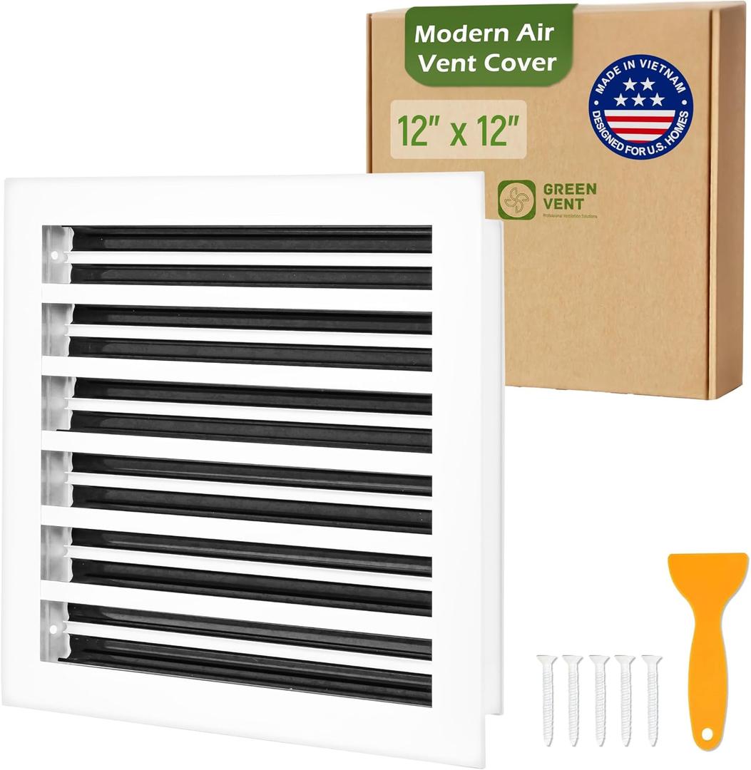 Modern AC Vent Cover 12x12, Premium Linear Slot Diffuser