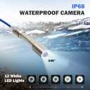 ZELCAN Sewer Camera, Drain Camera 165FT with 4.3 in. LCD Screen, Waterproof IP68 Borescope Plumbing Camera with 12 LED Lights with 5300mAh Battery DVR Recorder, Included 32GB Card