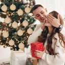 12 Pcs Burlap Christmas Ball Ornaments 3.15 Inch Farmhouse Hanging Balls Boho Rustic Ornaments for Xmas Tree Wreath Garland Holiday Party Home Decoration