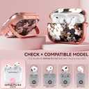 Inesore for AirPods Pro 3 Case 2025 with Lock, for Women Girly Floral Cute Case Compatible with Apple Airpods Pro 3rd Generation Cover, with Phone Stand, Keychain & Cleaner Kit -Black Gold Flower