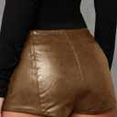 Orchidays Women's Faux Leather High Waisted Shorts Skinny Sexy Mini Shorts Hot Pants (XL)