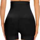 Womens Seamless Shaping Boyshorts Panties, High Waisted Shapewear for Women Tummy Control Shorts for Under Dresses (Beige, L)