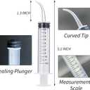 Wisdom Teeth Syringe, 5 Pack Irrigation Dental Syringes with Measure Scale & Curved Tip for Dental Care Liquid Oral Tonsil Stone