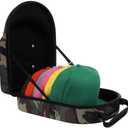 Lids Hat Travel Case – Baseball Cap Carrier for 6 Hats, Durable Camo Exterior with Black Interior, Storage with Handle & Adjustable Shoulder Strap, Hard Hat Organizer for Travel & Closet