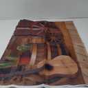 Western Cowboy Backdrop Banner, 7X5FT Wild West Rustic Wooden Barn House Photography Background for Western Party Decoration, Rodeo Backdrop for Kid Birthday Party, Reusable and Washable (Brown)