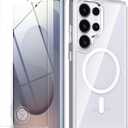 TR4U 3 in 1 Magnetic Clear with 2-Pack Screen Protectors, [Shockproof] Cover [Military Grade Protection] [Non-Slip] Protective Case for 6.8" (2025)