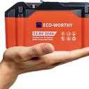 ECO-WORTHY Portable 12V Lithium Battery, 12.8V 20Ah Lithium Iron Phosphate DEEP CYCLE BATTERY, Built-in BMS, 4000+ Cycles, Perfect for Outdoor Camping Fishing RV Marine Trolling Motor Fishfinder