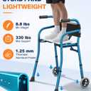 Walkers for Seniors with Seat,Front Wheel Walker Lightweight Quick Folding