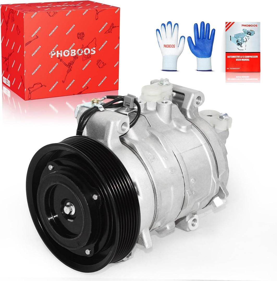 PHOBOOS A/C Compressor with Clutch Compatible with Honda Accord 2008-2012, Crosstour 2012-2015, L4 2.4LNote: For L4 2.4L ONLY. Fast Cooling, Ref. CO 11224C