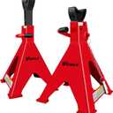 6 Ton (13200 lb) Double‑Lock Car Jack Stands, Carbon Steel, 2 Pack