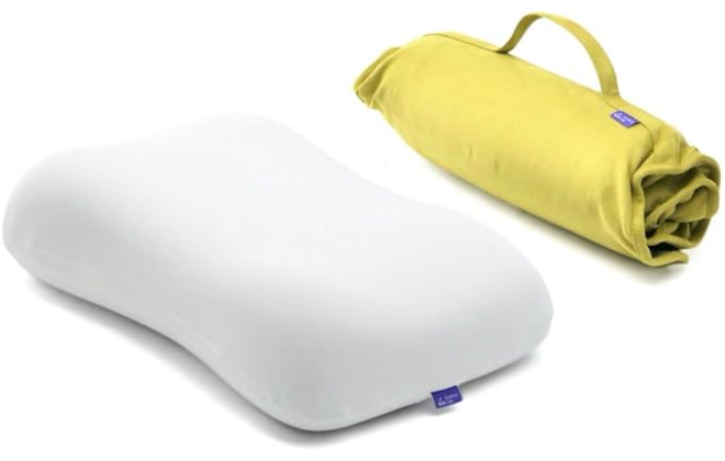 Cushion Lab Travel Deep Sleep Pillow – Compact Memory Foam Neck Pillow for Sleeping, Portable Pillow for Hotels, Camping, Side & Back Sleepers, OnTheGo – Spark