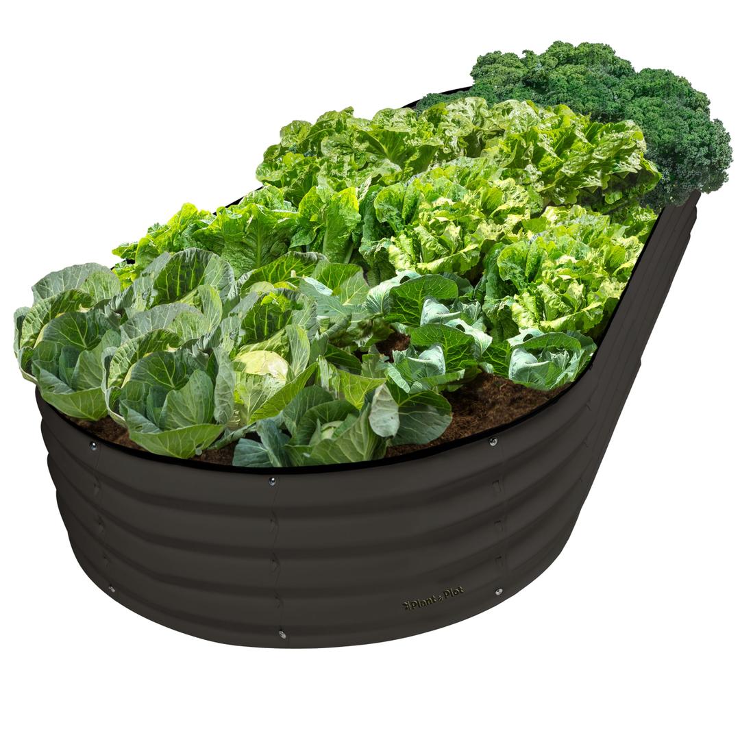 Plant & Plot Galvanized Raised Garden Beds Outdoor // 8×4×1 ft Planter Raised Beds for Gardening, Vegetables, Flowers // Large Metal Garden Box // Patented Tool-Free Design (Silver)