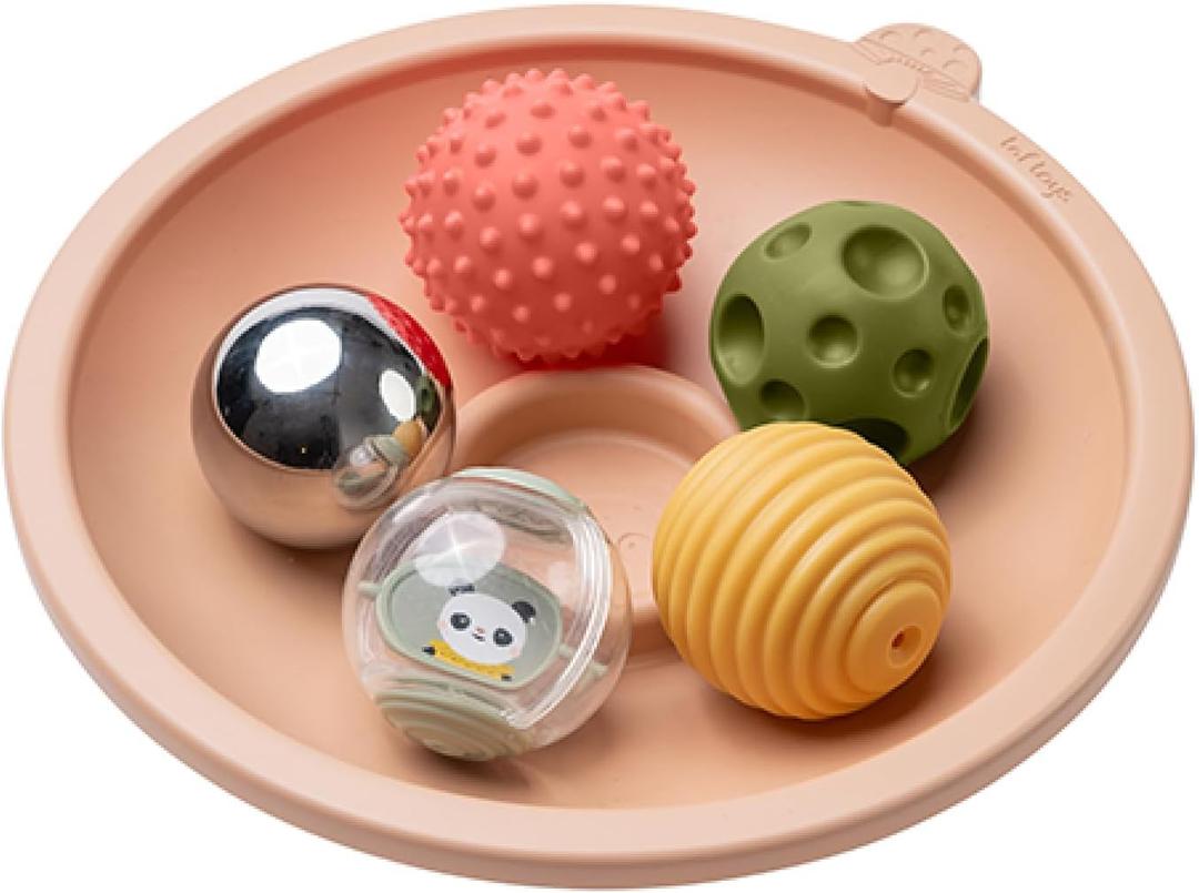 Taf Toys Tummy Time Play Tray with 5 Sensory Balls for Babies 3-6 Months - Interactive Baby Ball Toy - Enhances Motor Skills, Hand-Eye Coordination - Fun Toddler Ball Toys for Toddlers 1-3
