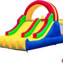 HuaKastro 16x7.2FT Inflatable Bounce House with 2 Racing Slides & Large Climbing Wall, 3 in 1 Kids Inflatable Trampoline Rainbow Jumping Castle Kids Backyard Playgrounds - with Air Blower