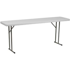 Flash Furniture 6 ft Plastic Folding Training Table, Granite White | Durable Construction, Commercial Use