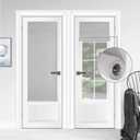 WDFour Cordless Blackout Door Curtains, Triple Layers 100% Light Blocking & UV Protect, Noiseless Adjustable Roller Shade, No Drill Window Blinds for Office, Ward, Home (20Wx70L,Light Gray,1 Piece)