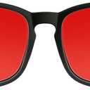 TIJN Sleep Glasses with Blue Green Light Blocking, Red Light Lens for Computer Gaming, Screen Fatigue & UV Protection (Black)