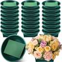 Sabary 24 Pack Large Size 6.3 Inch Floral Foam Round Bowls for Flower Arrangements Round Floral Supplies Flower Foam with Bowl Kit with Floral Foam Blocks for Table Party Wedding Festival Flower