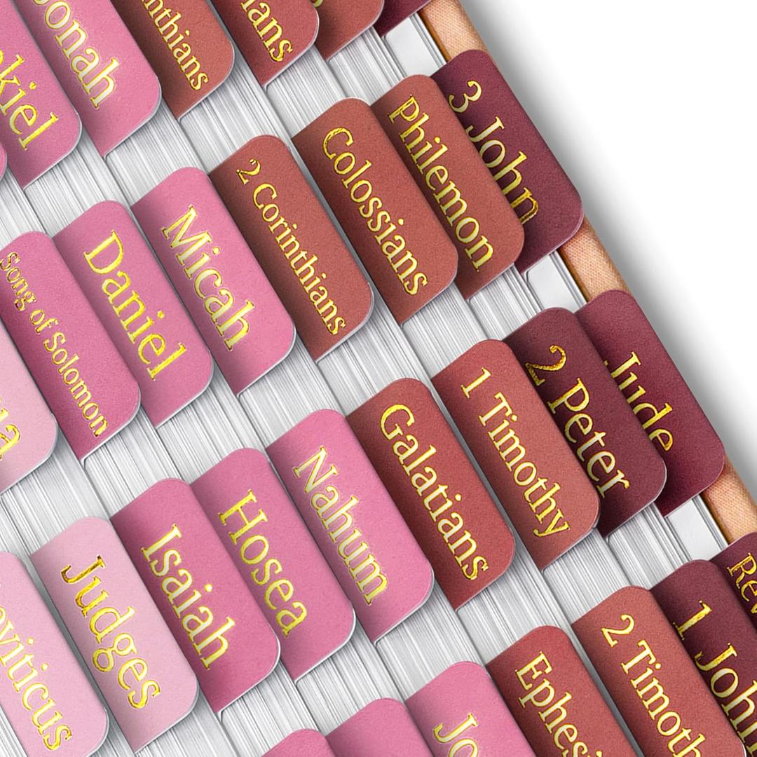 Mr. Pen- Bible Tabs, 75 Tabs, Rose Ombre, Gold Foil Embossed Lettering, Laminated Bible Tabs for Women and Men, Bible Tabs for Study Bible Index Tabs, Bible Book Tabs, Bible Labels Tabs