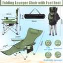 2-in-1 Reclining Camping Chair with 360 Umbrella Folding Lounge Beach Chair with Footrest and Universal Clamp UPF 50+ Adjustable Umbrella Portable Lightweight Seating for Adults Outdoor