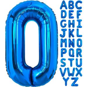40 Inch Blue Letter O Balloons Alphabet O Letter Balloons Foil Mylar Big Letter Balloons for Birthday Party Anniversary New Year Graduation Wedding Decorations
