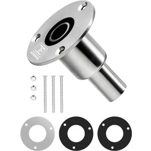 OCEANBROAD Stainless Steel 316 Thru Hull Exhaust Skin, Fitting 24mm Hose Pipe Marine Exhaust Port for Webasto, Planar, Eberspacher, Chinese Diesel Parking heaters, Straight with Bolts and Nuts