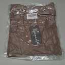 Womens Scoop Neck Ribbed Short Sleeve Tops Fitted T Shirt Slim Fit Casual Summer Basic Tee (Brown, M)