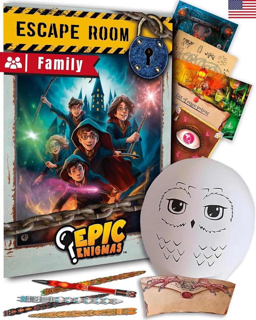 Harry Magic Escape Room Board Game | Harry Potter Games | Ages 512 | 5 Enigmatic Puzzle Rooms | Harry Potter Birthday Decorations | Gift for Kids | 15 Players