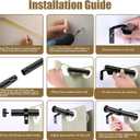 "Black Wrap Around Industrial Curtain Rod, 32-168Inches Adjustable, 1-Inch Diameter, Black - Indoor and Outdoor Use"