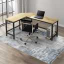 Kuyal Office Chair Mat for Hardwood Floor, 48 x 60 inches Computer Gaming Chair Mats, Low Pile Carpet Desk Chair Mat, Anti-Slip Floor Mats Wood/Tile Protection Mat(48'' x 60'', Modern Light Blue)