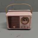 Retro Bluetooth Speaker, Portable Wireless Speaker with Crystal Clear Stereo Sound Rich Bass, Best Birthday Gifts Ideas for Women Teenage (Pink)