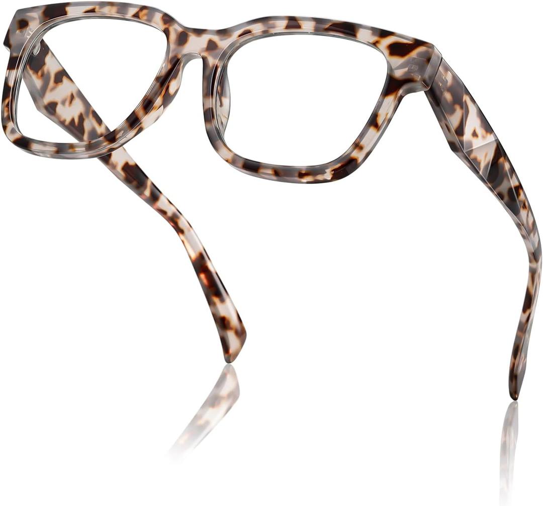 kimorn Blue Light Blocking Glasses,Anti Eyestrain & UV Protection,Square Frame Glasses for Women and Men (Grey Demi)